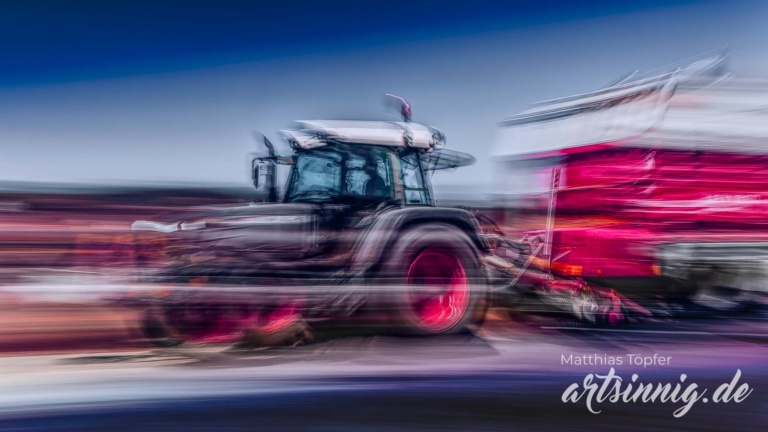 slow shutter speed Landwirtschaft Arbeit mit dem Traktor